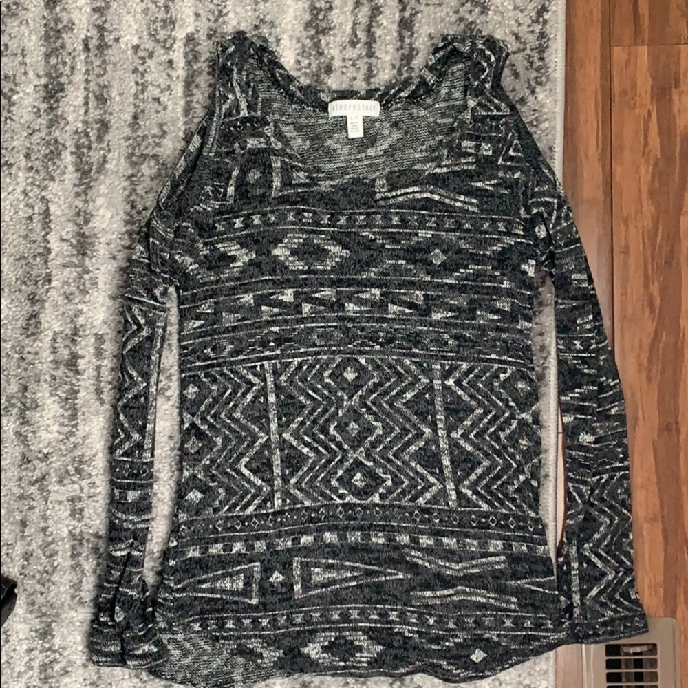 Cold shoulder sweater